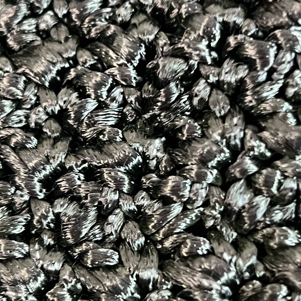 Roberta B Black Crochet Draw String Shoulder Bag … - image 5